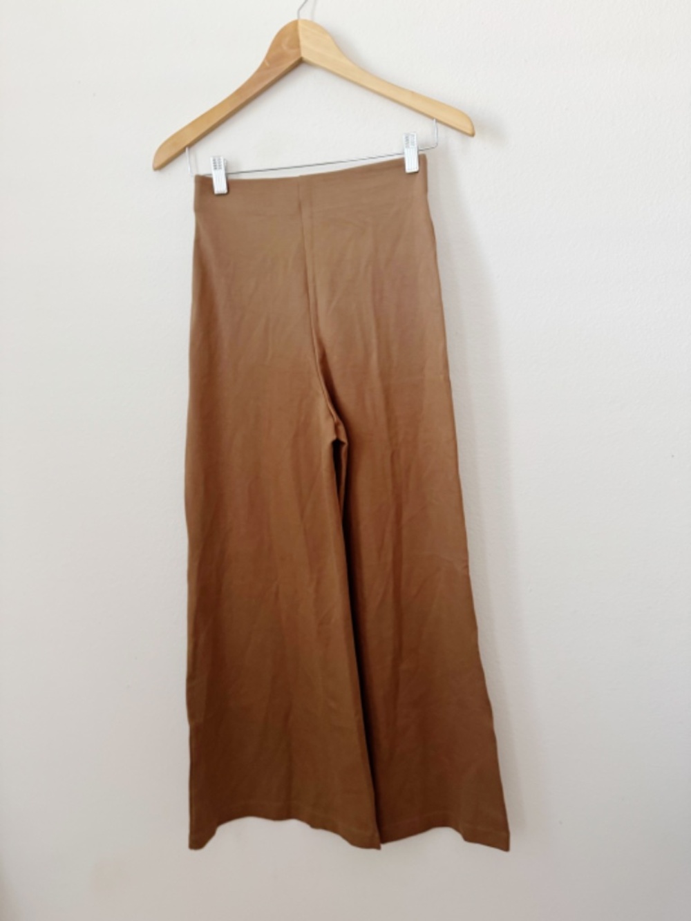 NWT Quince Ultra-Stretch Ponte Super Wide Leg Ankle Pants Brown S - Picture 3 of 6